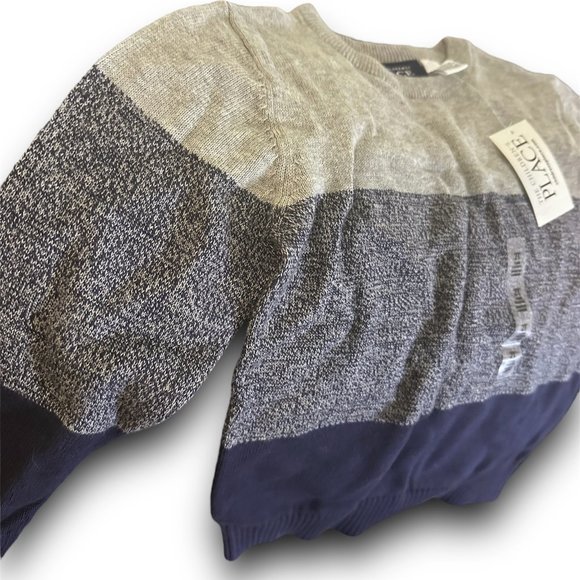 The Children's Place boy dark blue and grey long sleeve sweater - Picture 4 of 4